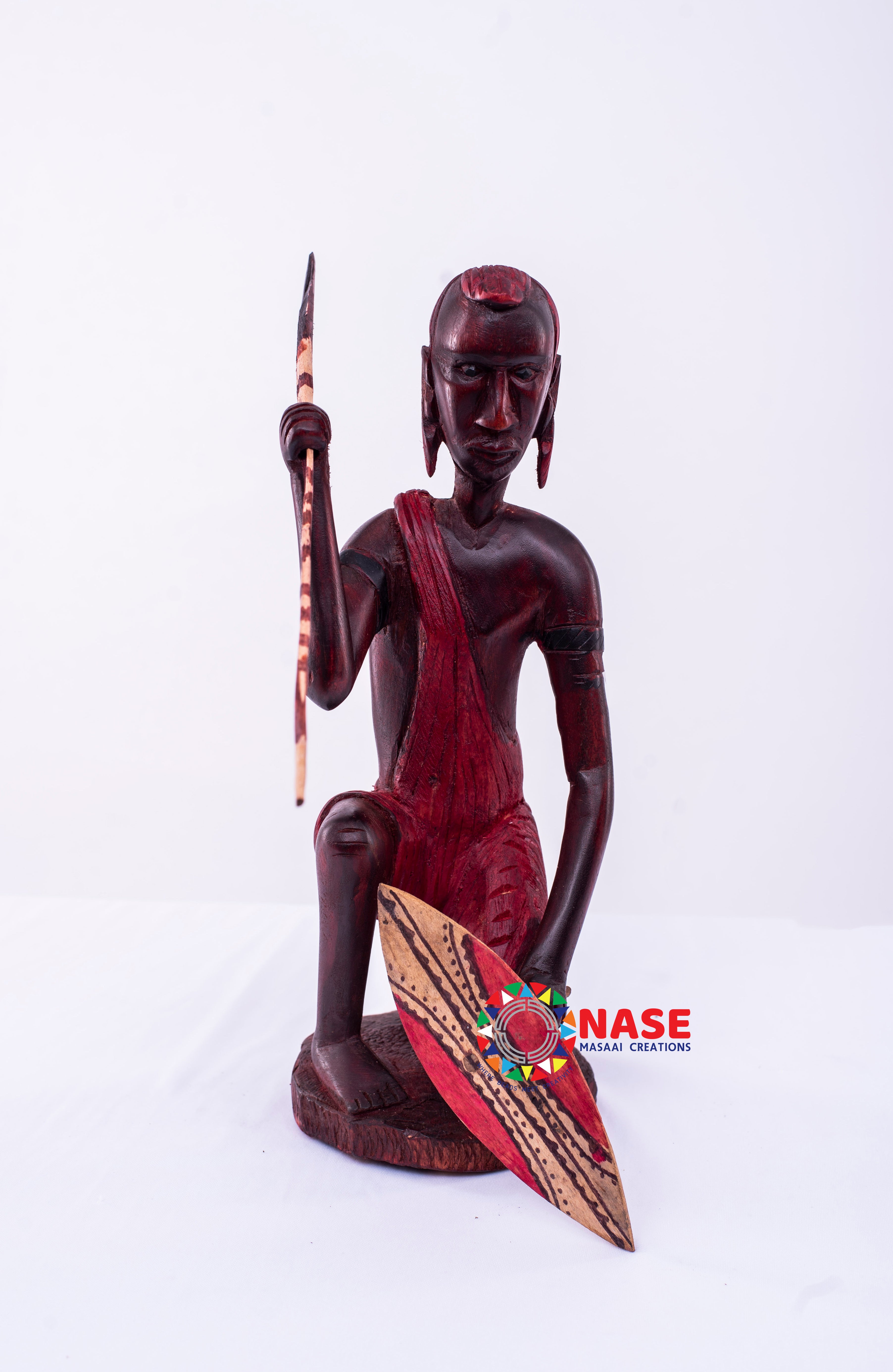 HANDMADE MAASAI WORRIOR STATUE