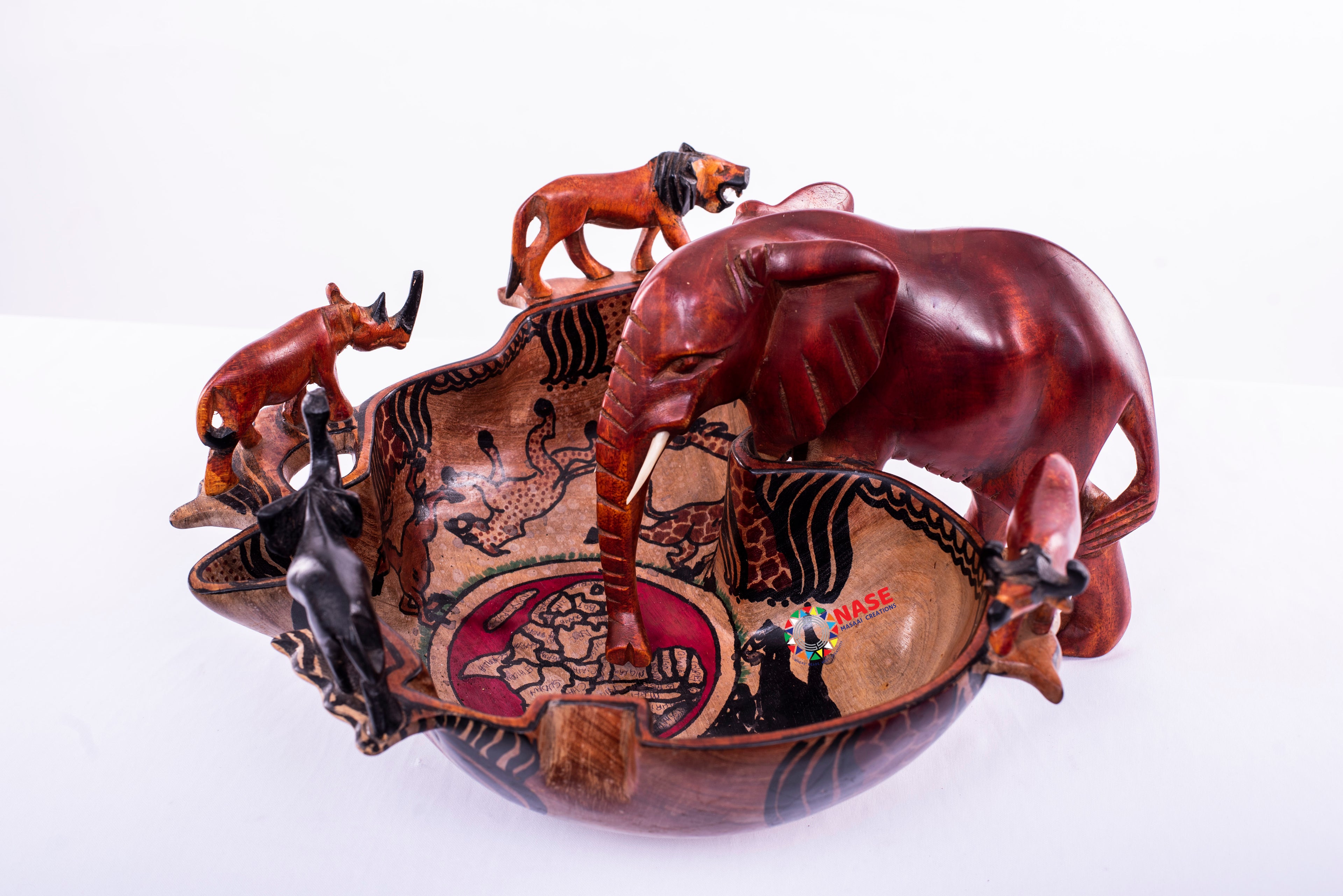 BOWL WITH 4 WILD ANIMALS