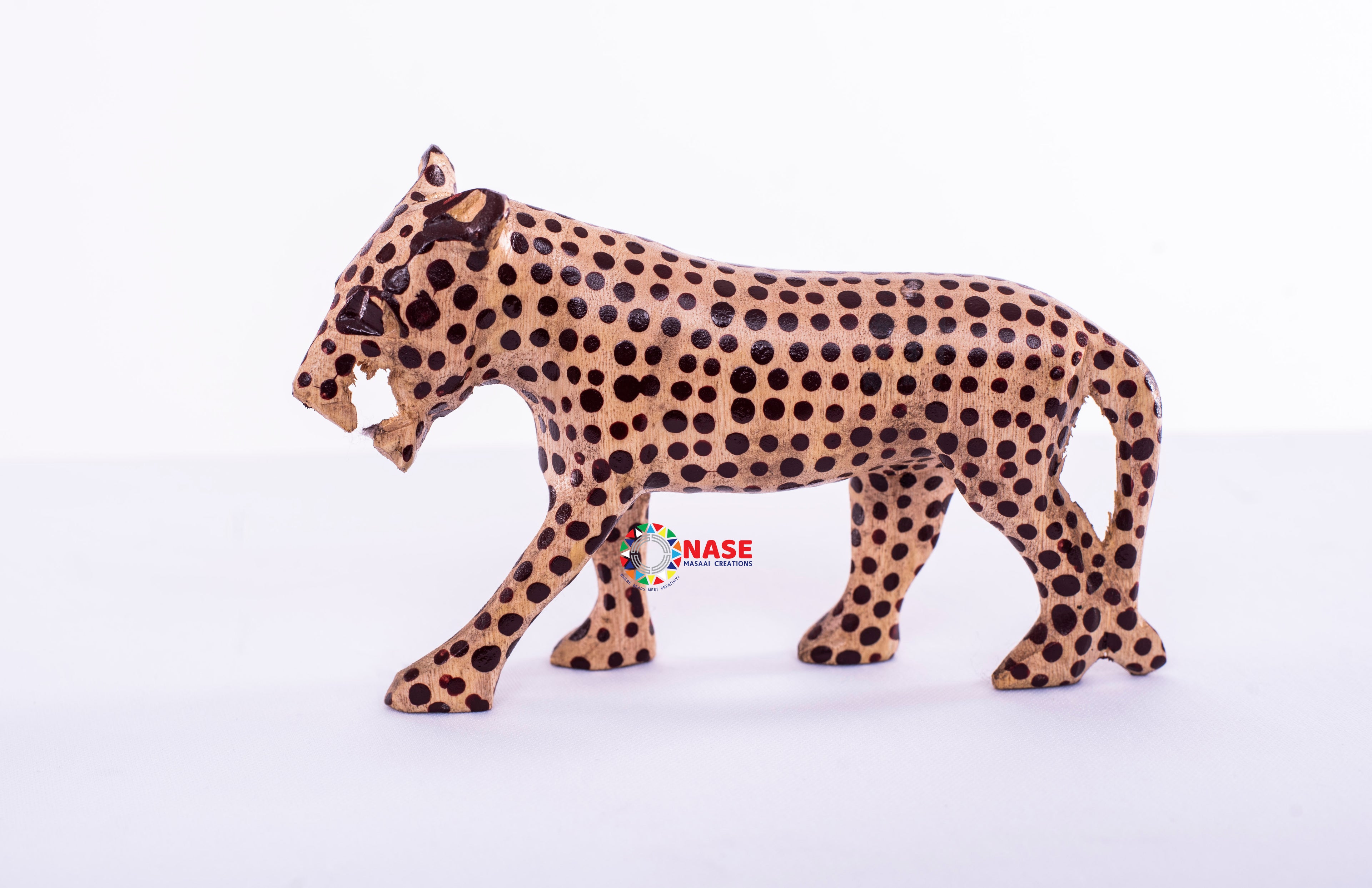 SMALL HAND CARVED WOODEN LION